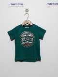 Kids Brand Boys Emerald Green "Generation" Graphic Short Sleeve Tee - Size 86 CM Estimated Age 12-18 Months AB2