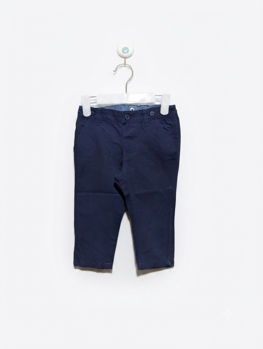 H&M Boys Navy Blue Casual Trousers - Size Estimated Age 9-12M AB2