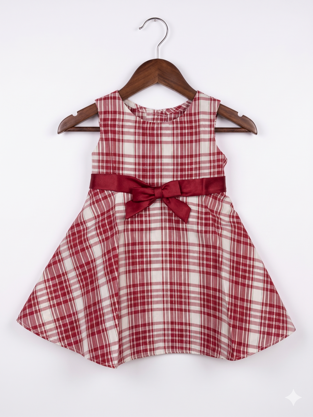 Bonnie Baby Red and White Plaid Holiday Dress - Size 6/9M (Fits 6 to 9 Months) AB1