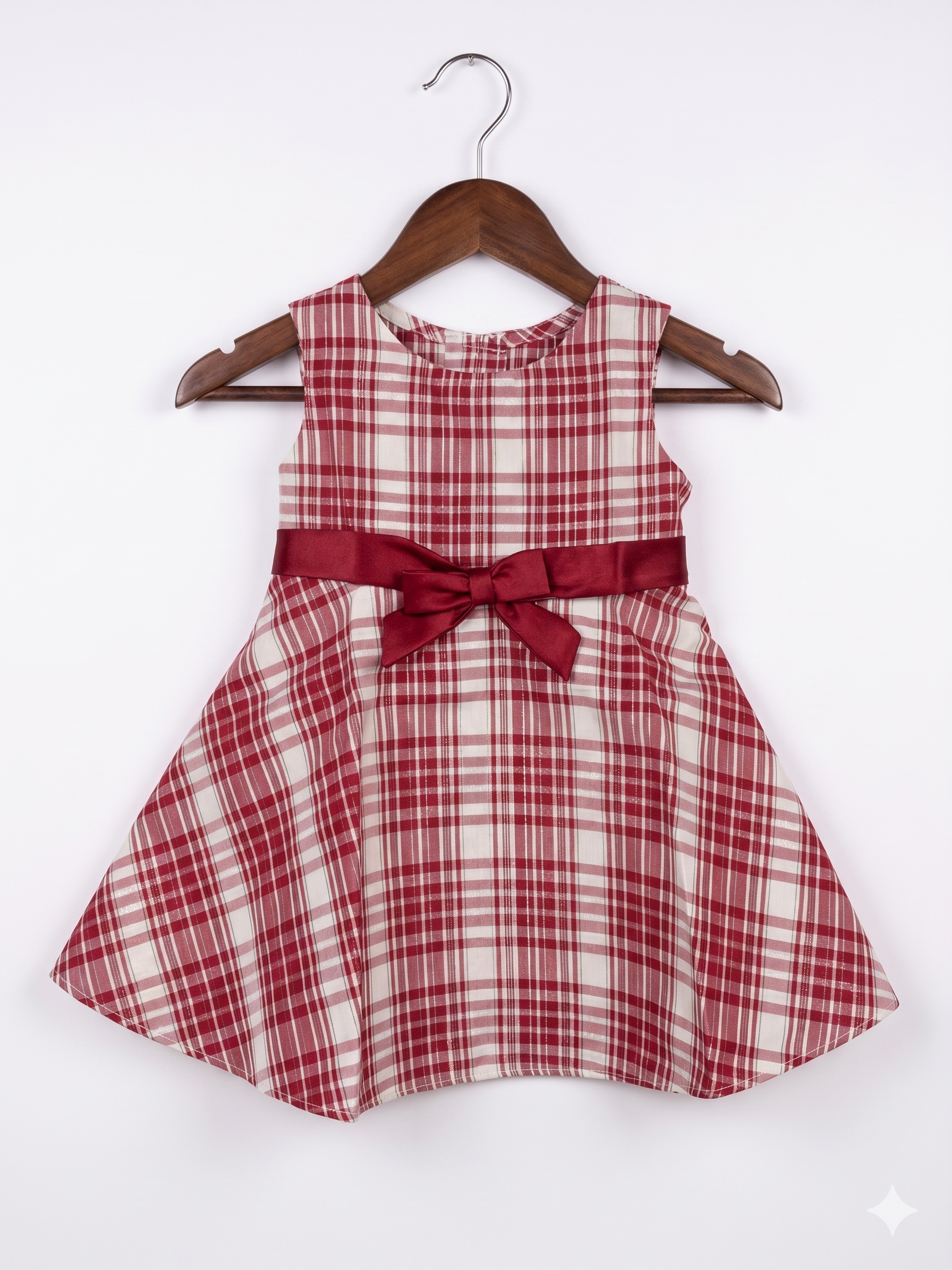 Bonnie Baby Red and White Plaid Holiday Dress - Size 6/9M (Fits 6 to 9 Months) AB1