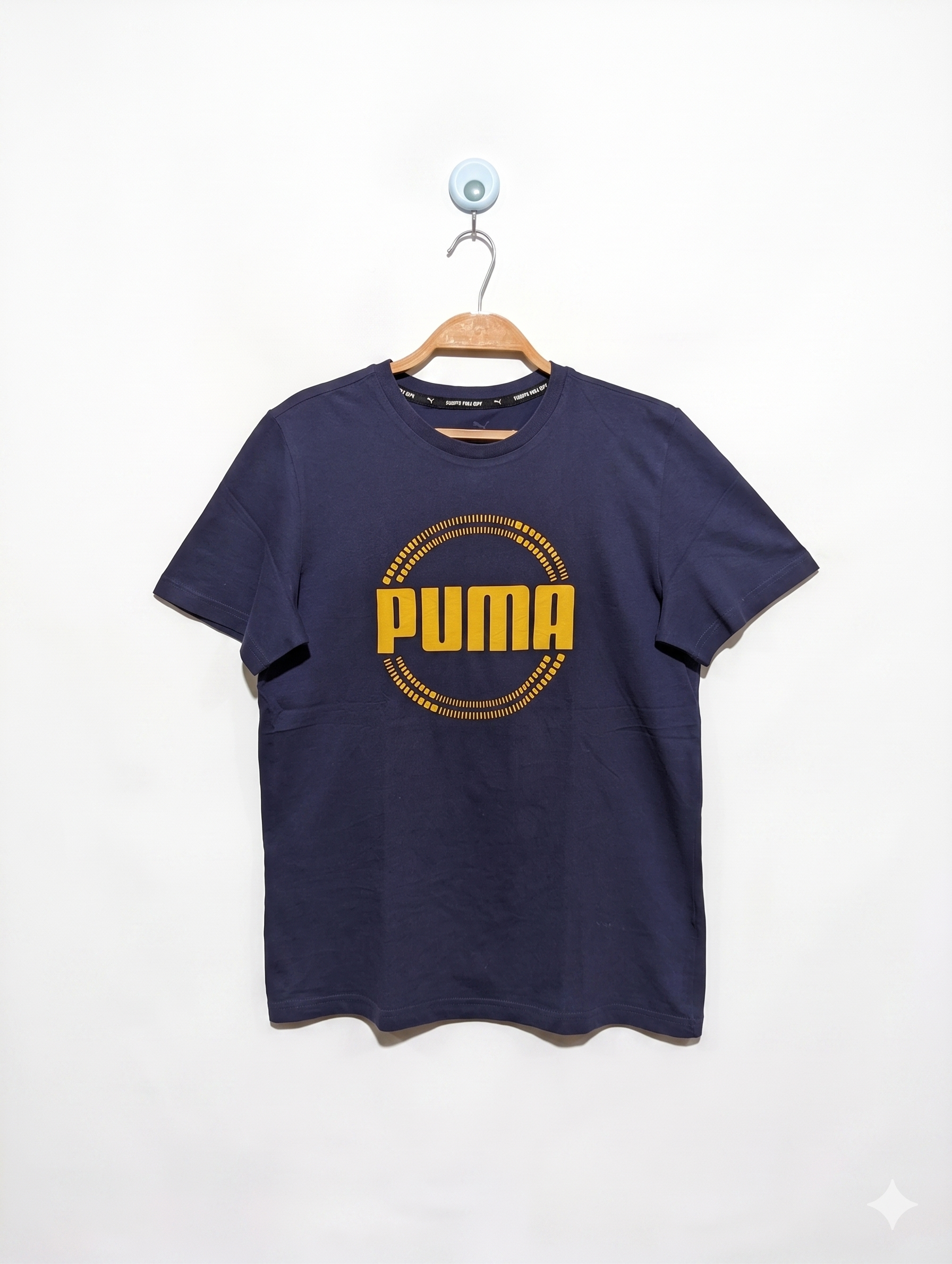 Puma Boys Navy Blue "Graphic Circle Logo" Short-Sleeve Tee - Size Estimated Age 13-14 Years AB1
