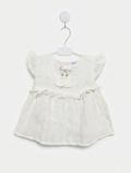 Mayoral Girls Off-White Eyelet Embroidered Boho Blouse - Size 110cm Estimated Age 5 Years AB2