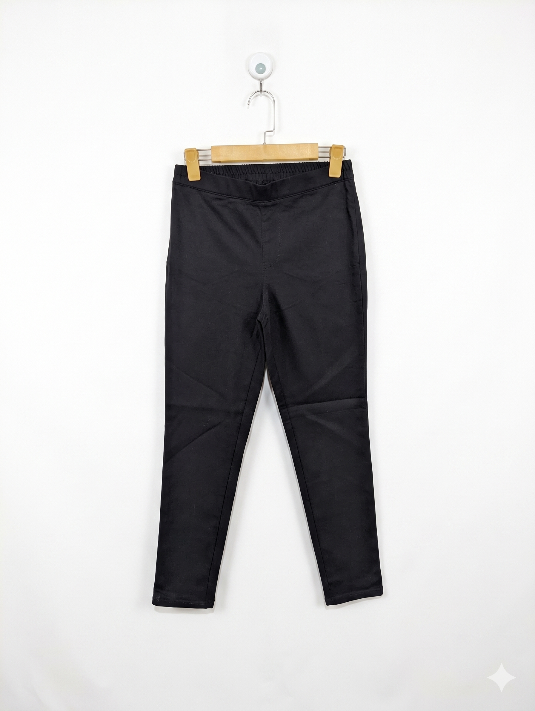 GU Girls Black Solid Stretch Legging Pants - Size M Estimated Age 13-14 Years AB1