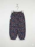 Girls' Navy Ditsy Floral Balloon Harem Pants - Size Medium AB1