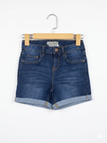 Denim Co. Girls Classic Mid-Wash Cuffed Jean Shorts - Size USA 2 Estimated Age 6-7 Years AB1
