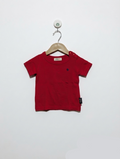 Polo Baby Boys Vibrant Red Solid Short Sleeve Tee - Size Estimated Age 6 to 9 Months AB2