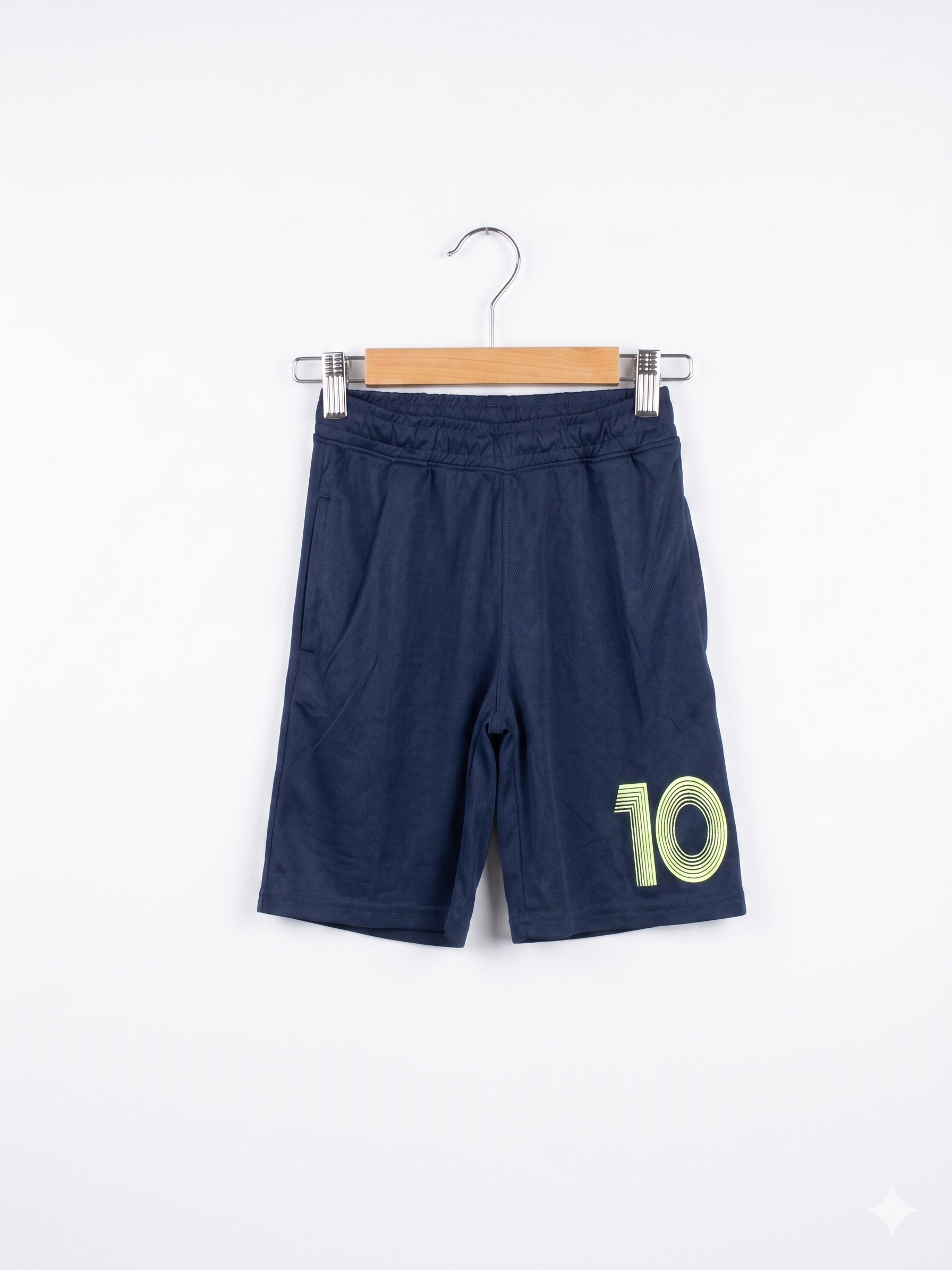 Vertbaudet Boys Navy Blue Active Sports Shorts with "10" Graphic - Size 10 Years AB1