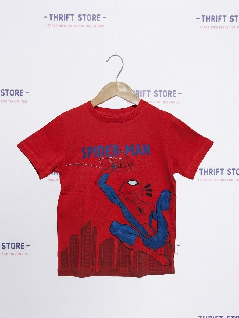 Marvel Spider-Man Boys Red "Protector of New York City" Graphic Tee - Size 6A (Estimated Age 6 Years) AB2