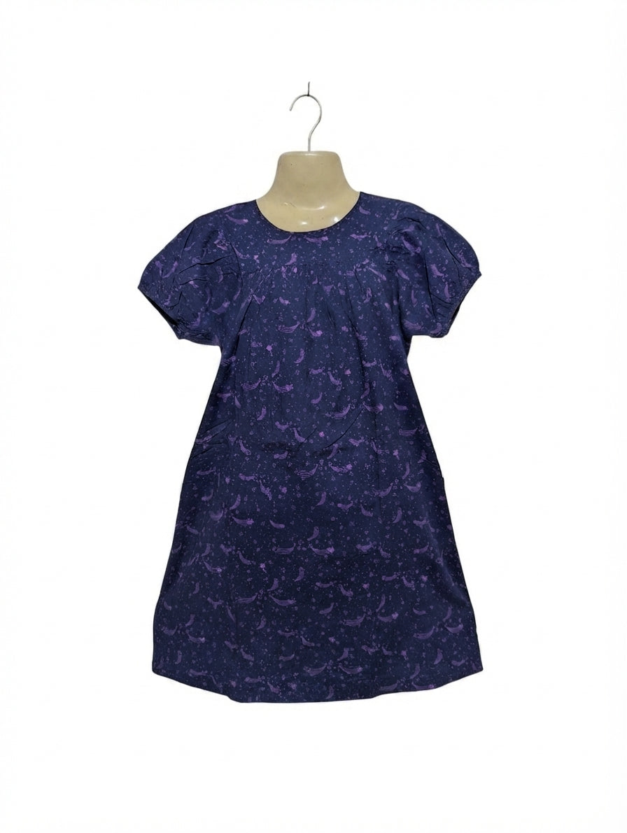 DIVIDED by H&M Girls Navy Blue Celestial Starry Night Print Dress - Size 34 Estimated Age Teens / 10 Years AB2