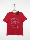 F&F Girls Red "Christmas Wish List" Graphic Tee - Size Estimated Age 10-11 Years AB2