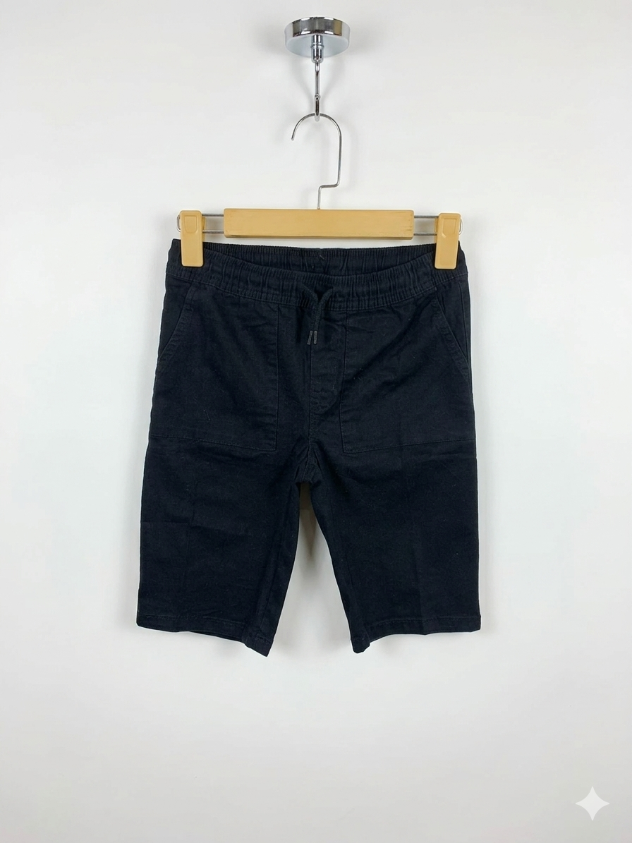 Destination Boys Classic Black Canvas Deck Shorts - Size Estimated Age 9 Years AB1
