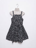 Anko Girls Black and White Leaf Print Sundress - Size 10 Estimated Age 9-10 Years AB2