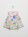 Création GT Baby Girls White & Floral Sailor Collar Dress - Size Estimated Age 6 Months AB2