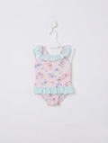 Primark Baby Girls Pink Butterfly Print Swimsuit - Size Estimated Age 3-6 Months AB2