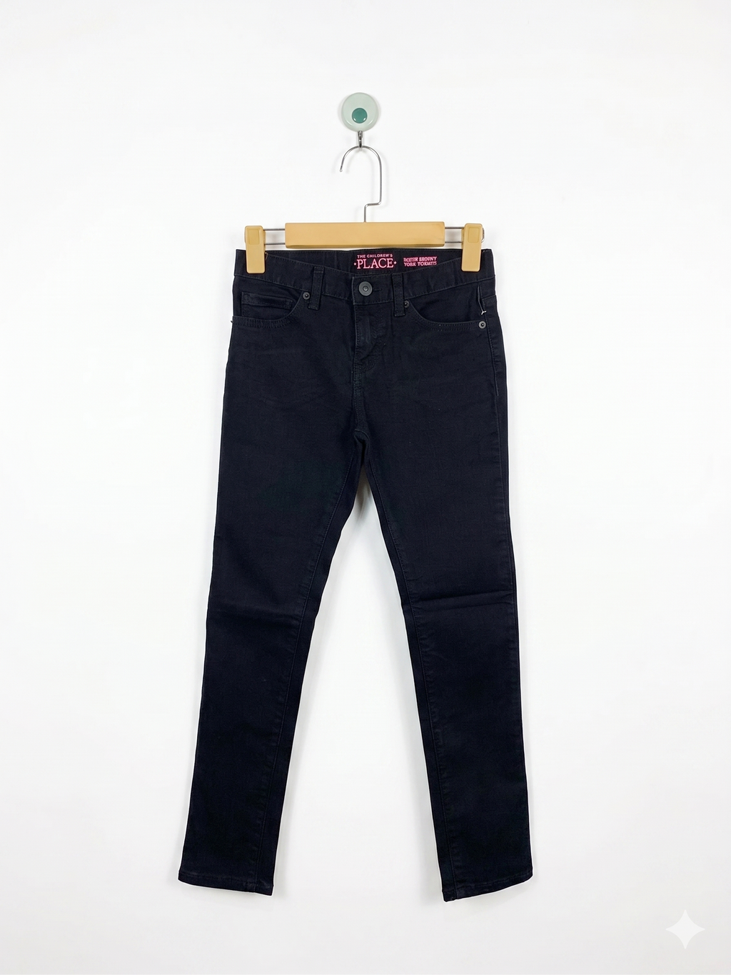 The Children's Place Girls "Super Skinny" Solid Black Denim Jeans - Size Estimated Age 10 Years AB1