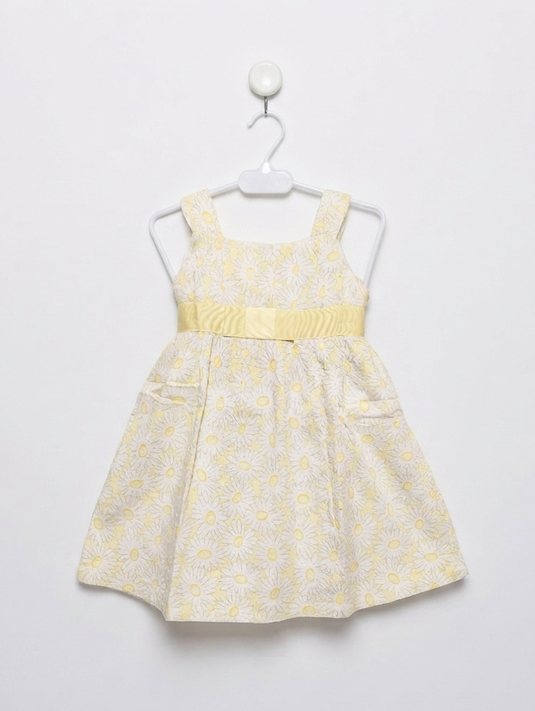 George Girls Yellow & White Daisy Print Sundress - Size S Estimated Age 5-6 Years AB2
