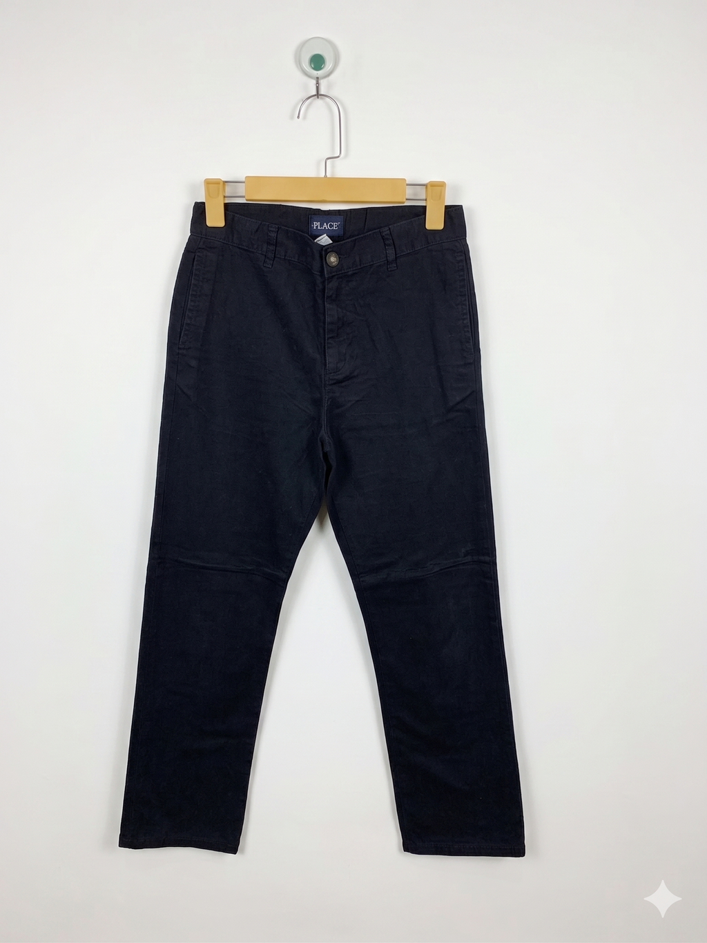 The Children's Place Boys Classic Black Chino Pants - Size 12 AB1