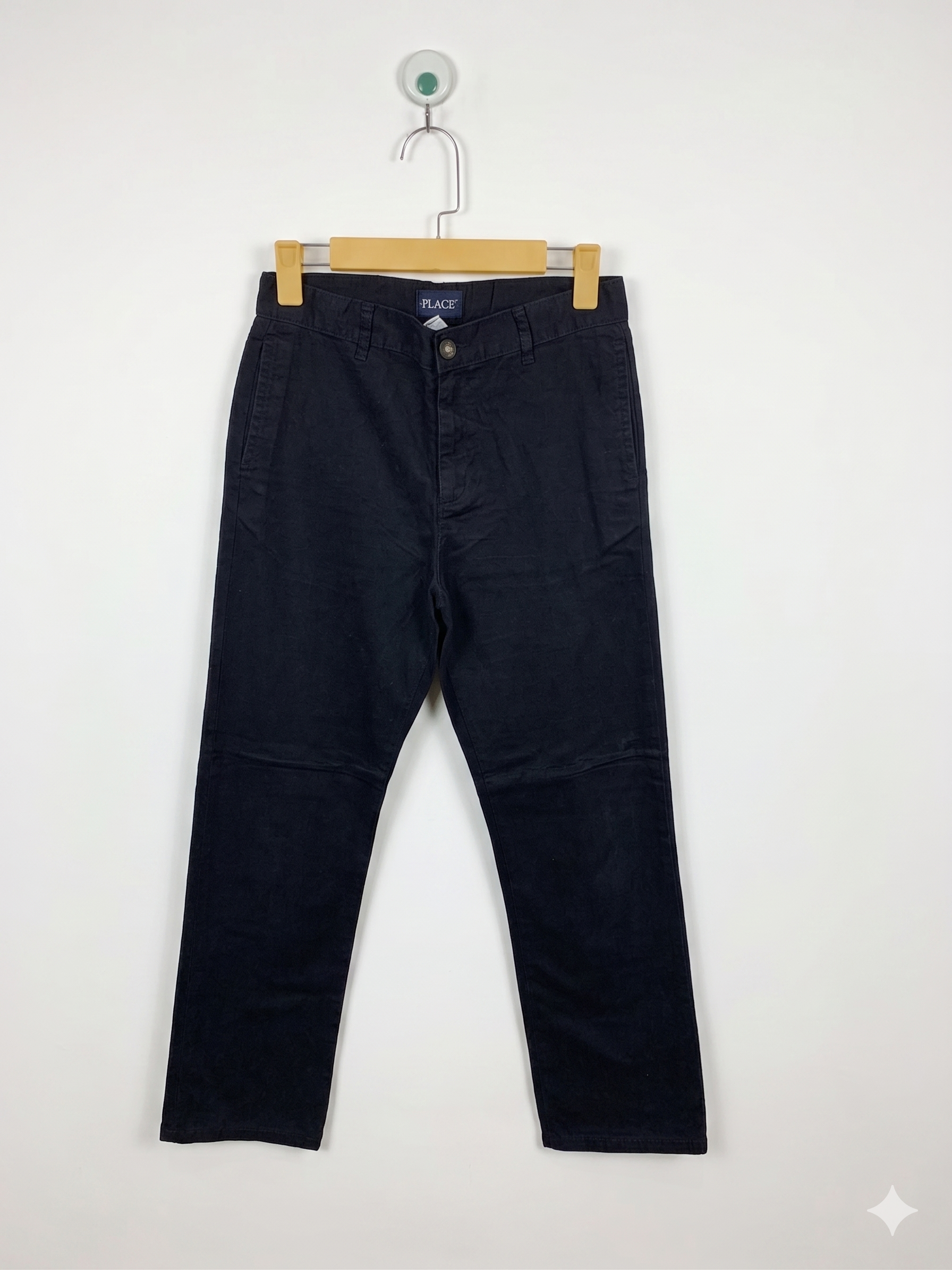 The Children's Place Boys Classic Black Chino Pants - Size 12 AB1