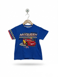 Disney Pixar Cars Boys Royal Blue "Lightning McQueen Drifting" Graphic Tee - Size Estimated Age 3-4 Years AB2