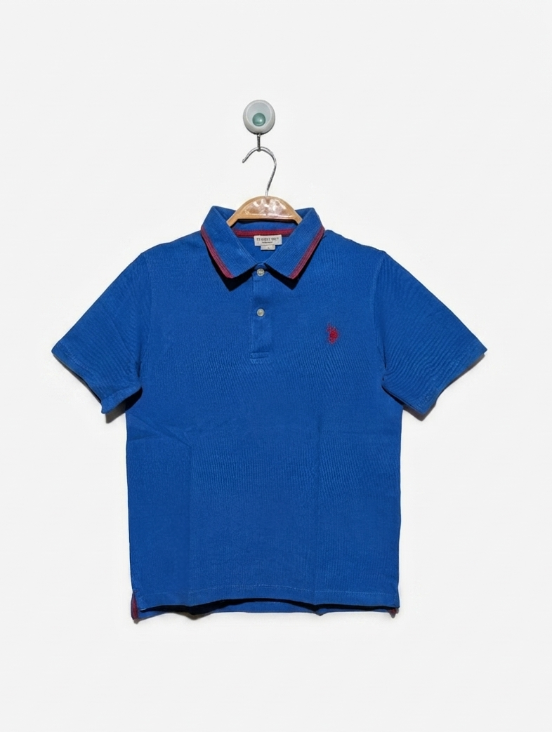 U.S. Polo Assn. Boys Blue Short Sleeve Polo Shirt - Size Estimated Age 10 Years AB2