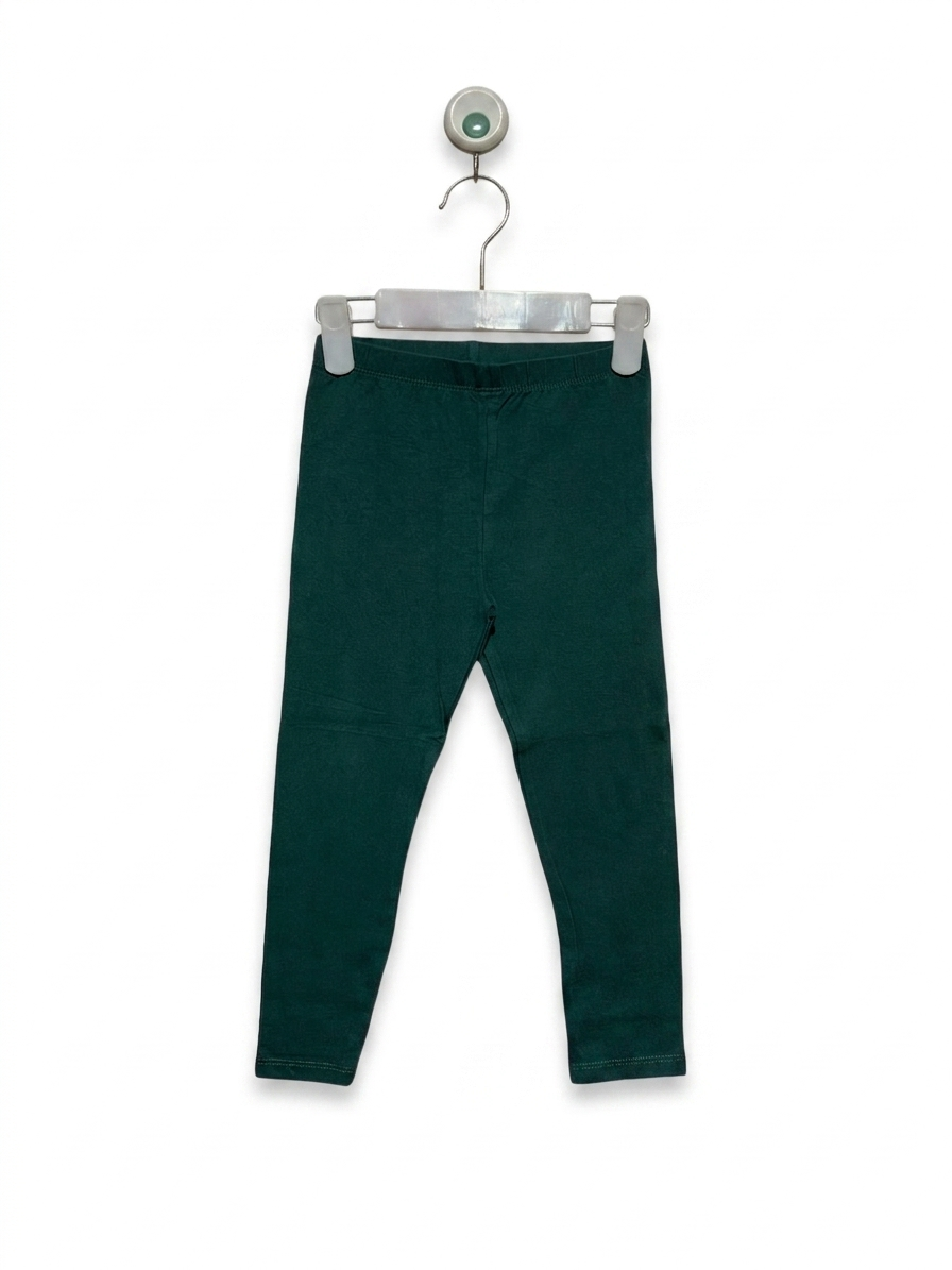 Tu Kids Forest Green Essential Cotton Stretch Leggings - Size 5 Years AB1