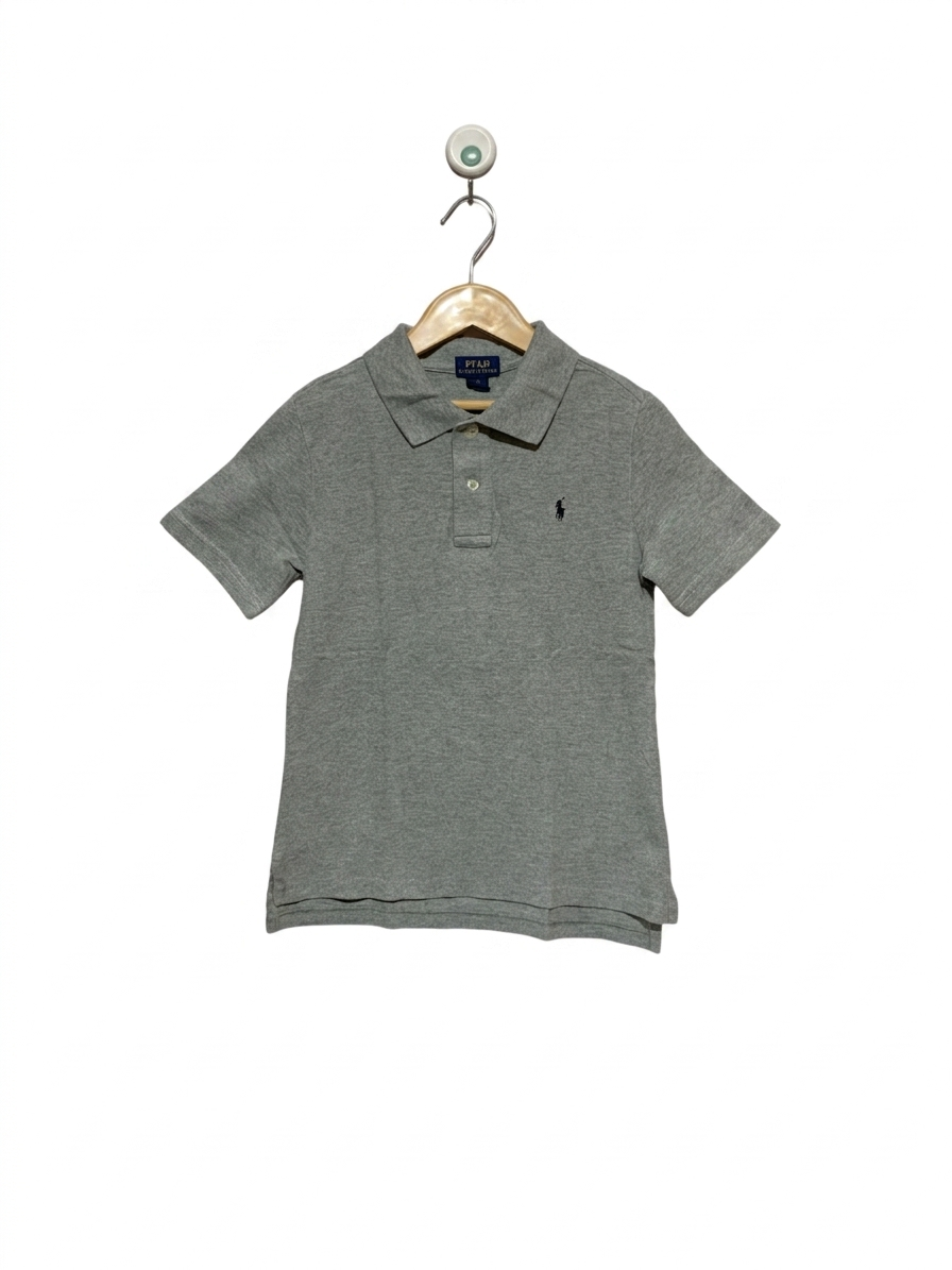 Polo Ralph Lauren Boys Heather Grey Classic Mesh Polo Shirt - Size 7 AB1