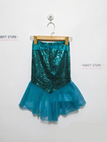 IEFIEL Girls Turquoise "Mermaid Sequin" Dance Skirt - Size 4 Estimated Age 4 Years AB2