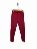 Y.F.K. Girls Solid Maroon Full-Length Leggings - Size 146/152 Estimated Age 10-12 Years AB1