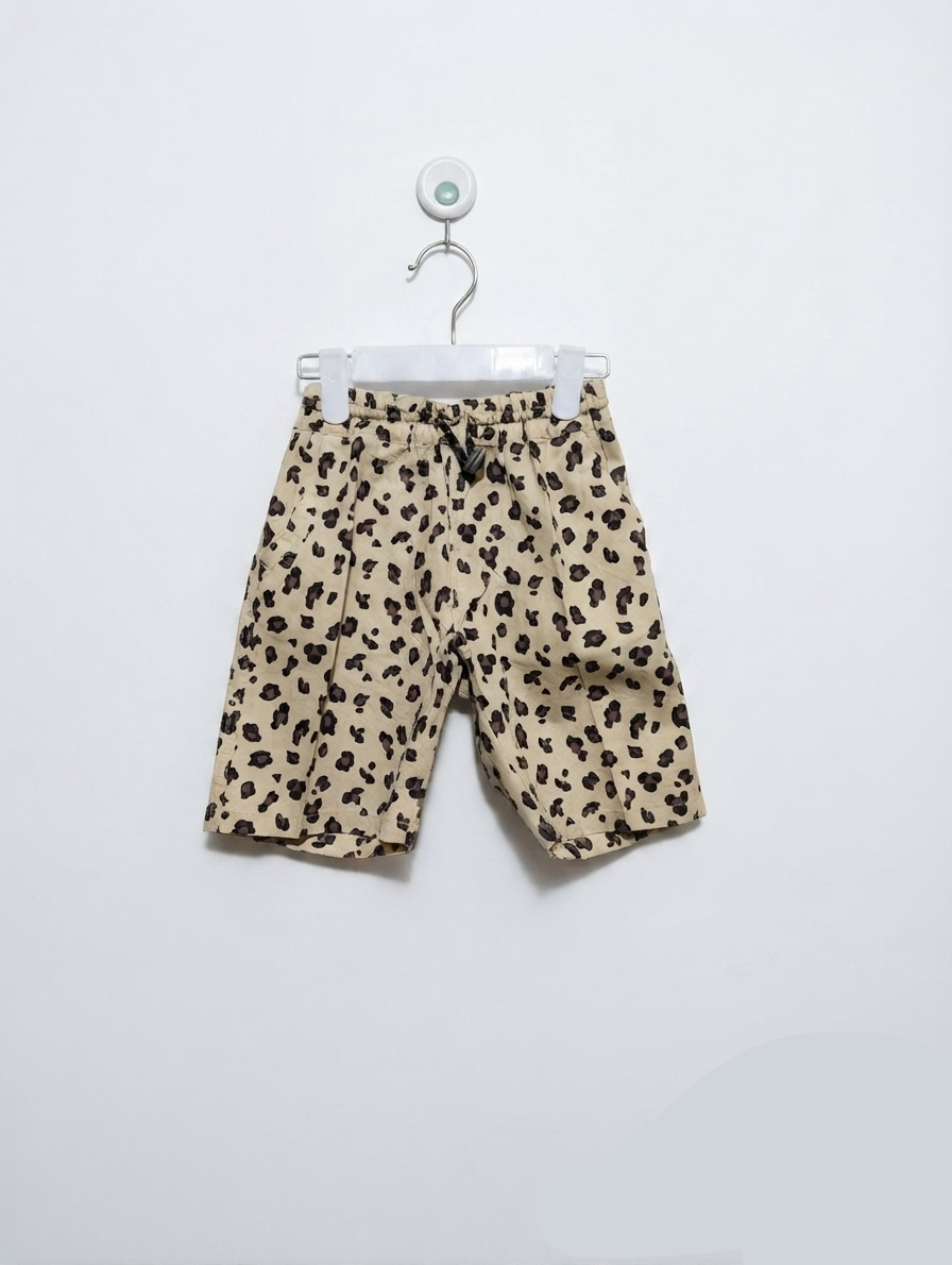 BREEZE Boys Tan/Brown "Leopard Print" Casual Shorts - Size 110 (Estimated Age 5-6 Years) AB2
