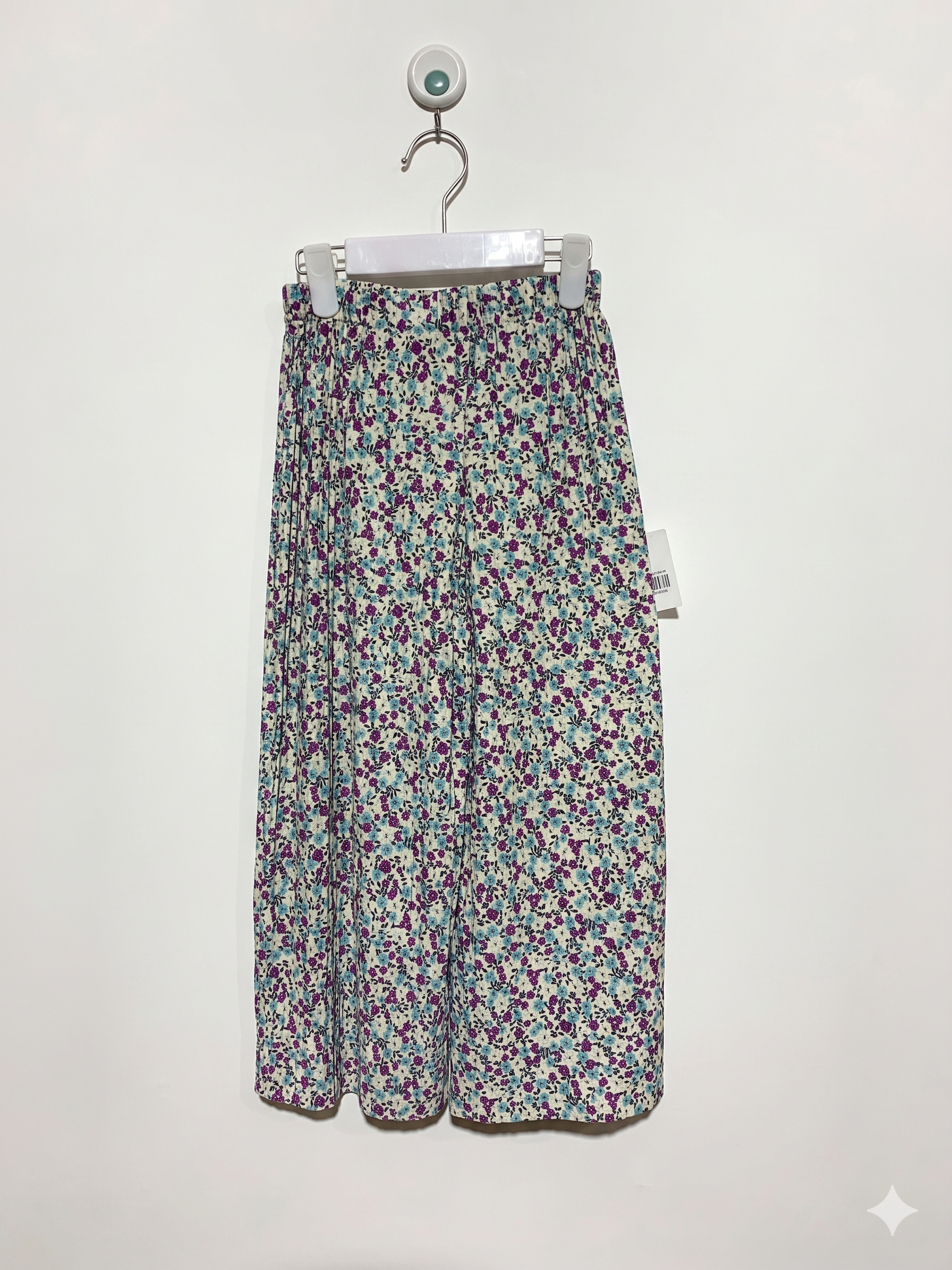 Moda Carina "Little Lady" Floral Plissé Wide-Leg Culottes – Size 130 7 to 8 AB1