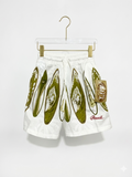 Ali'i Hawaii Kids' White Surfboard Print Cotton Shorts - Size S AB1