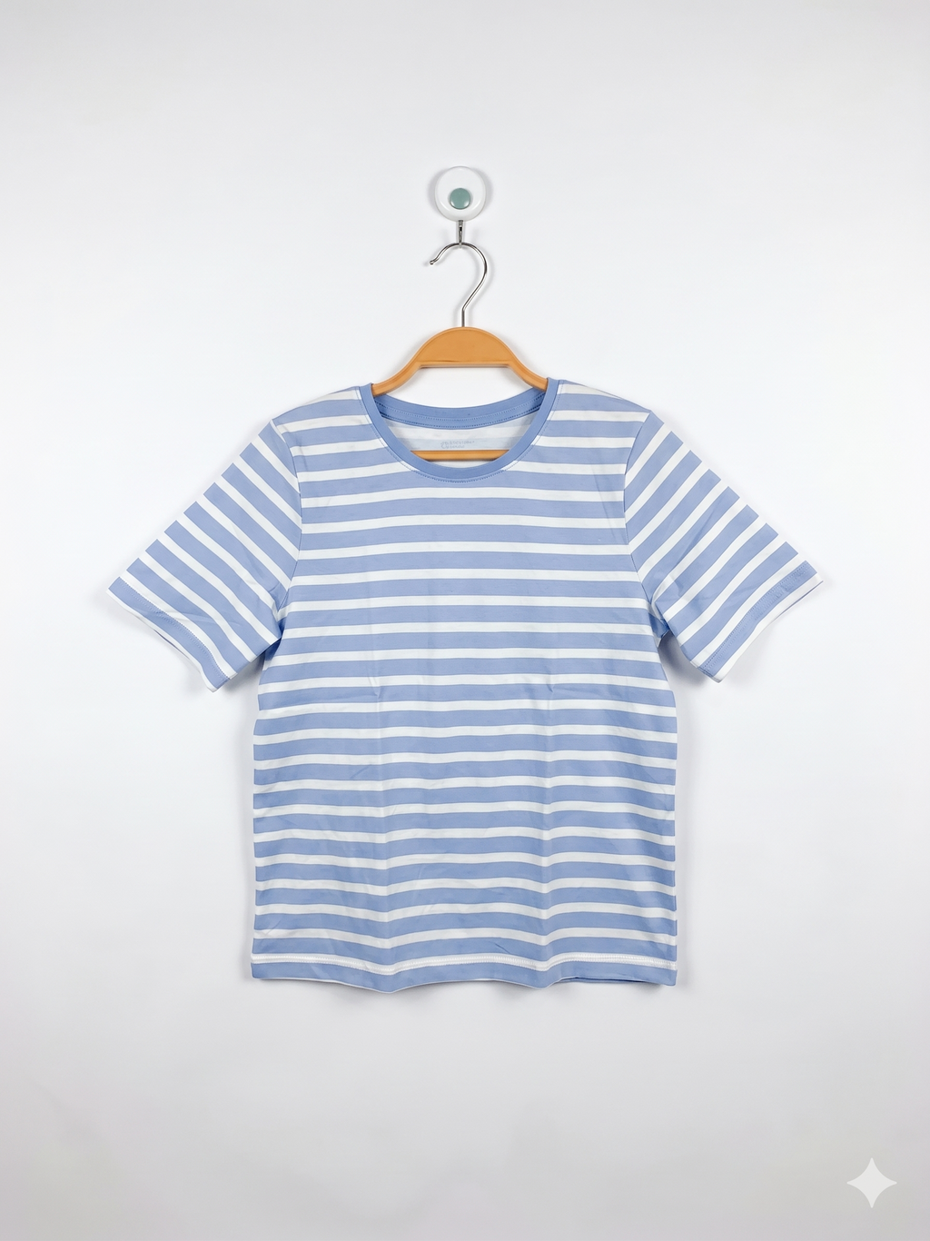 Primark Cares Kids Blue and White Striped Crew Neck Short Sleeve Tee - Size 11-12 YRS / 152cm AB1