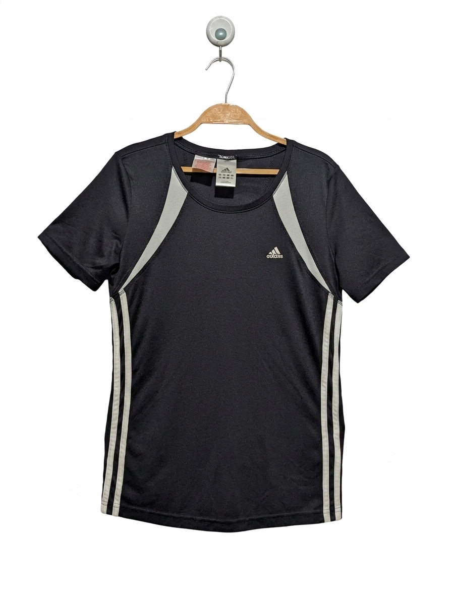 Adidas Girls Black/Grey Climalite Athletic Sport Tee - Size 15-16Y Estimated Age 14-16 Years AB1