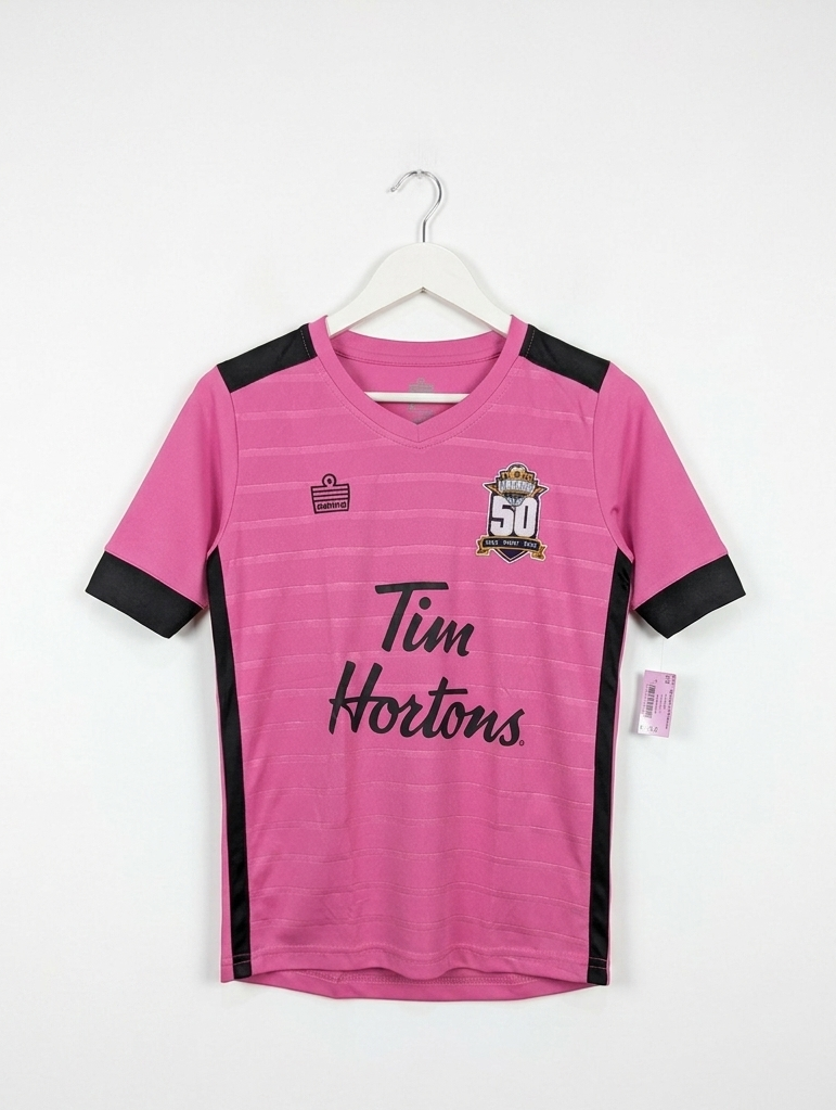 Admiral Kids Pink "Tim Hortons" Soccer Jersey - Size YM (Estimated Age 10-12 Years) AB2