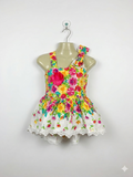 Bonnie Jean Girls Vibrant Multi-Color Floral Lace-Trimmed Party Dress - Size Estimated Age 7 Years AB1