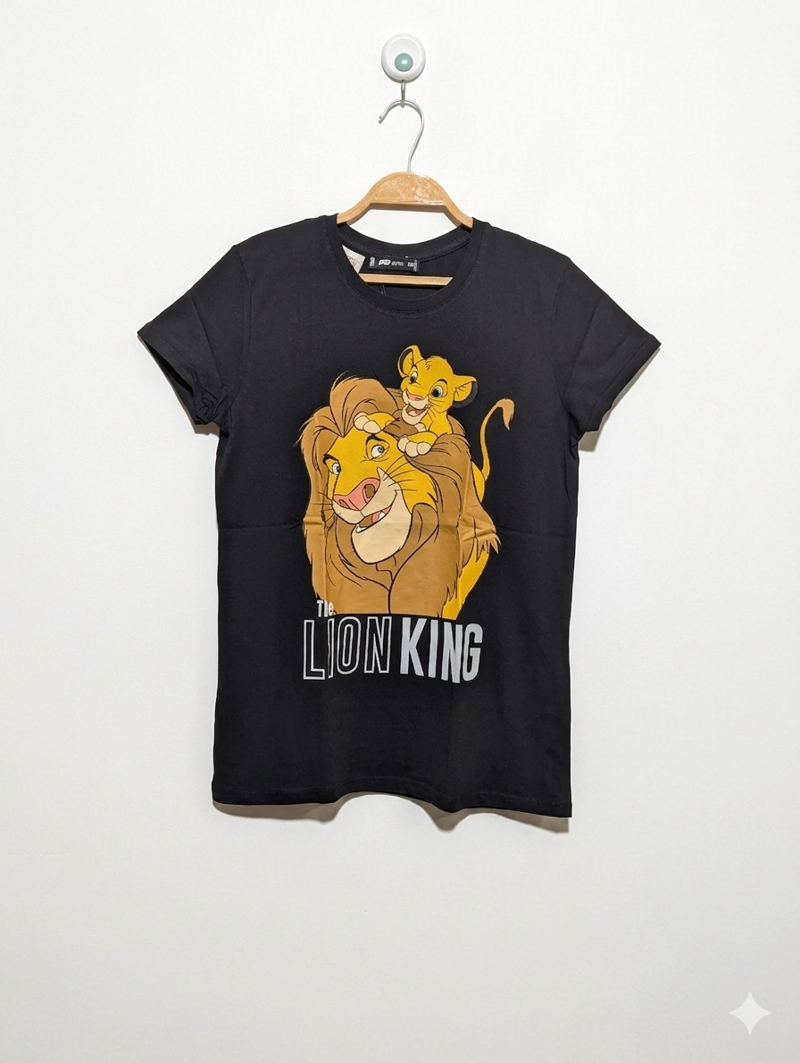 FB Sister Girls Black "The Lion King" Graphic Tee - Size XS Estimated Age 16 Years AB1