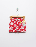 Cat & Jack Boys Red & White Tropical Floral Swim Trunks - Size Estimated Age 3T AB2