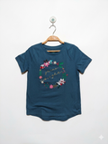 Cat & Jack Girls Teal "Shine Bright" Graphic Tee - Size Estimated Age 10-12 Years AB2