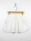 Kiabi Girls Crisp White Floral Eyelet "Broderie Anglaise" Skirt - Size Estimated Age 10 Years AB1