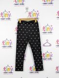 River Island Girls Black "Monogram" Print Leggings - Size 140CM Estimated Age 9-10 Years AB2