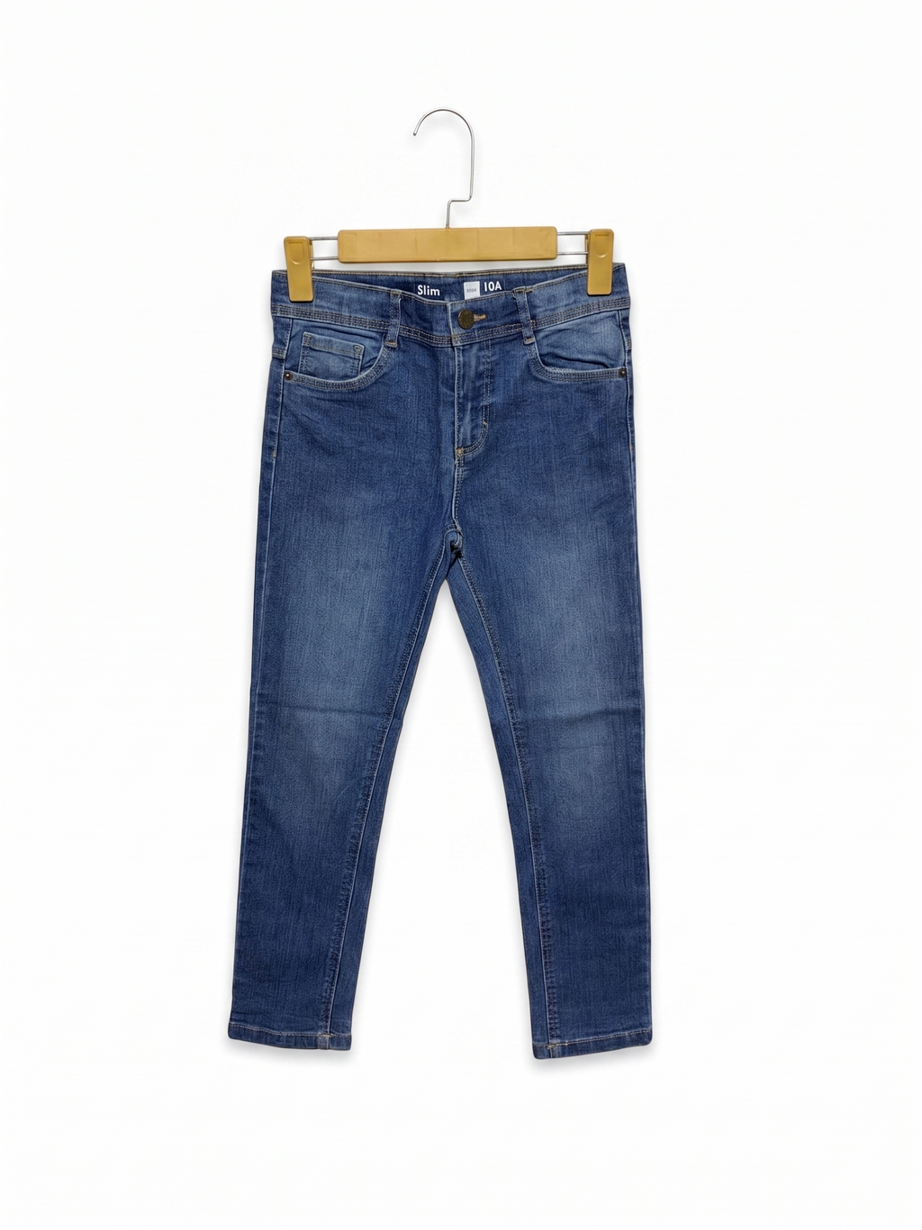 Tissaia Boys Mid-Wash "Slim" Fit Denim Jeans - Size Estimated Age 10 Years AB1