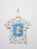 KiKi & Koko Boys White "Gaming" Graphic Tee - Size 110 CM (Estimated Age 4-5 Years) AB2
