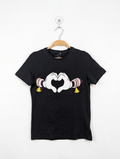 Name It Girls Black "Heart Hands" Graphic Tee - Size Estimated Age 11-12 Years AB2