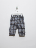 Okay! Boys Grey & Blue Plaid Cargo Trousers - Size Estimated Age 4 to 6 Months AB2