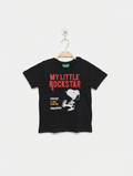 United Colors of Benetton Boys "My Little Rockstar" Snoopy Graphic Tee - Size 104 CM (Estimated Age 3-4 Years) AB2