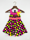 Rare Editions Toddler Girls Neon Polka Dot Party Dress - Size 4T AB1