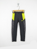 Adidas Girls Black & Neon Yellow "Leopard Print" Athletic Leggings - Size 8-9 Years (Estimated Age 8-9 Years) AB2