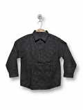 CHEROKEE Boys Charcoal Grey Geometric Pattern Long Sleeve Shirt - Size 7-8 Years, Estimated Age 7-8 Years AB2