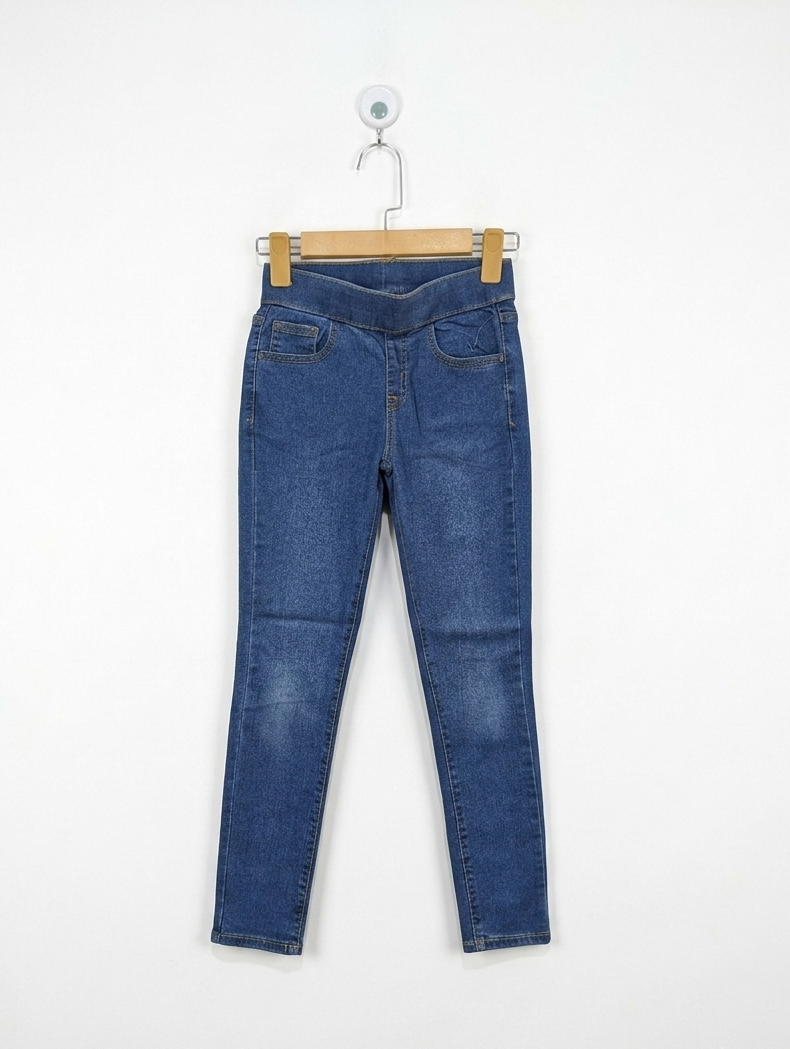 Cat & Jack Girls Classic Blue Stretch Jeggings - Size 10 (Estimated Age 9-10 Years) AB2