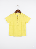 LC Waikiki Baby Boy Basics Neon Lime Mandarin Collar Shirt - Size 3-4 Years AB1